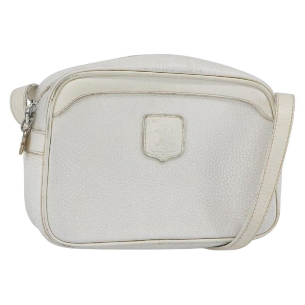 Celine Vintage Leather White Leather Shoulder Bag Bag